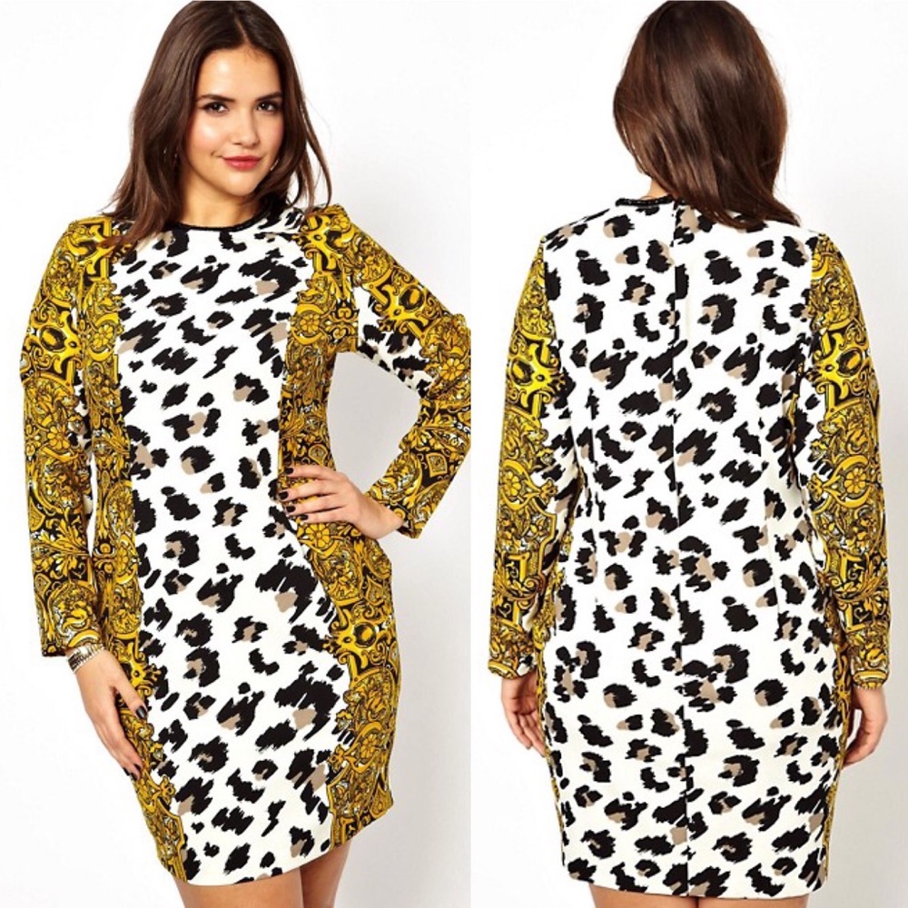 ASOS Curve leopard baroque dress